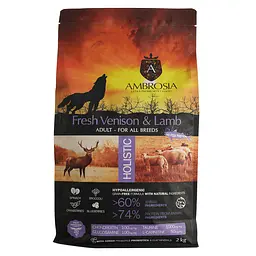 Корм сухий Ambrosia Grain Free Dog Adult Fresh Venison & Lamb для дорослих собак усіх порід зі свіжою олениною та ягням 2 кг - мініатюра 2