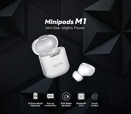 Моно гарнітура Tecno Minipods M1 White (4895180759475) - мініатюра 10