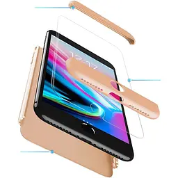 Чохол-накладка GKK 3 in 1 Hard PC Case Apple iPhone 7 Plus/8 Plus Gold - мініатюра 2