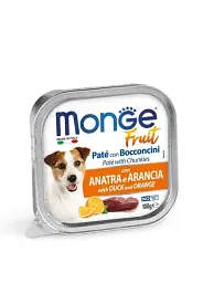 Вологий корм Monge Dog Wet Fruit для дорослих собак, з лососем і грушею 100 г