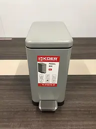 Відро для сміття з плавним закриттям прямокутне Koer TC-010210-07 10 л сірий KR5599, Сірий - мініатюра 5