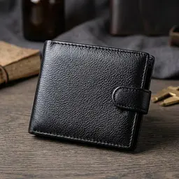 Гаманець для чоловіків зручного розміру із натуральної шкіри ST Leather 22461 чорний - мініатюра 4