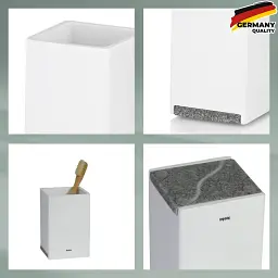 Стакан для зубних щіток Kela Cube 7х7х11 см білий (23692) - мініатюра 2