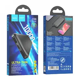 Power Bank Hoco J59 Famous портативна батарея 10000 mAh, 2USB+Type-C+Micro-USB, 2A, LED дисплей Чорний - мініатюра 6