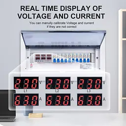 Цифрове реле контролю напруги та струму трифазне TOMZN TOVPD3-63VAS 63A 3x220V Розумний захисний автомат змінного струму (19600) - мініатюра 7