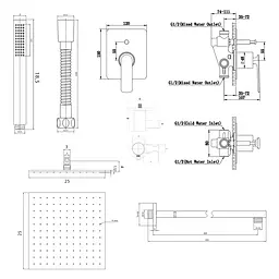 Душева система Kohlman Experience 25 graphite + BOX прихованого монтажу QW210EGQ25, Графіт - мініатюра 2