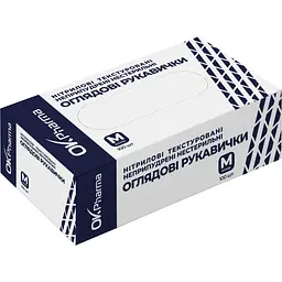 Уцінка. Рукавички OK Pharma нітрилові розмір M 100 шт.  - мініатюра 1