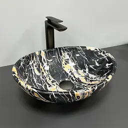 Умивальник VBI Parma black opal накладний VBI-011008, Чорний - мініатюра 3