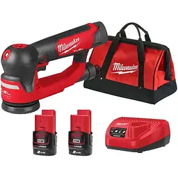 Ексцентрикова акумуляторна безщіткова шліфувальна машина MILWAUKEE, M12 FSDR75-202B, Ø75 мм