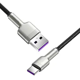 Кабель Baseus Cafule Metal Data Cable USB to USB-C 0.25m Black (CAKF000001) [86015] - мініатюра 3