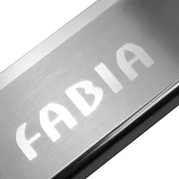 Накладки на пороги для Skoda Fabia 2007-2014 Нержавіюча сталь із загином та Логотипом 4 шт (Premium P-SK02) - мініатюра 2