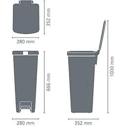Бак для сміття Brabantia StepUp з педаллю 40 л темно-сірий (800023) - мініатюра 6