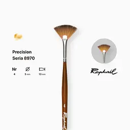 Пензель синтетика вієрна Raphael Precision, №4, для акрилу та олії, довга ручка - мініатюра 2