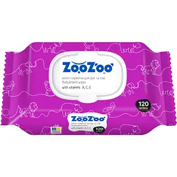 Серветки вологі для рук та тіла ZooZoo Вітаміни 120 шт.