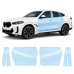 Антигравійна захисна бронеплівка за лекалами для BMW X6 G06 facelift 2023- зони дверей і стійки вікон
