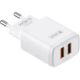 Мережевий зарядний пристрій Celebrat C-N2-EU 2USB 2.4А wall charger + Type-C cable White - мініатюра 3