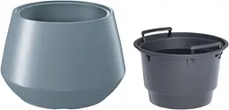 Горщик для квітів Prosperplast Heos з вкладишем 436 мм світло-сірий (89397-443) - мініатюра 2