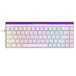 Ігрова механічна дротова клавіатура Ajazz NK68 / Red Switch / 65% / RGB / White Lines