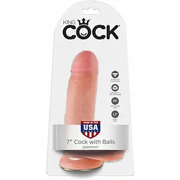 Фалоімітатор King Cock 7 Inch With Balls 19.4 см тілесний