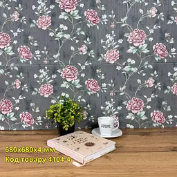 Самоклеюча декоративна 3D панель Loft Expert троянда сіра 680x680x4 мм - мініатюра 3