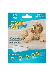 Краплі для собак Petoni Planet протипаразитарні 4 - 10 кг - 1 мл