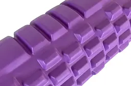 Масажний ролик EasyFit Grid Roller 33 см v.1.1 міцний масажер (фіолетовий) - мініатюра 4