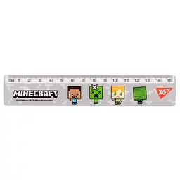 Лінійка пласт. 15см Yes Minecraft,сіра 370653
