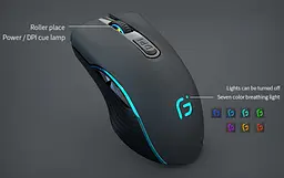 Мишка бездротова ігрова Gamousе X9 з акумулятором та підсвіткою Black - мініатюра 4