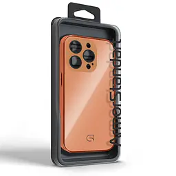 Чехол-накладка для Apple iPhone 15 Pro, Replica MagSafe, оранжевый, противоударный защитный чехол с магнитным кольцом MagSafe, защита всего корпуса, TPU+PC, зеркальный, выступающий бортик вокруг экрана, ArmorStandart (ARM76244) - мініатюра 5