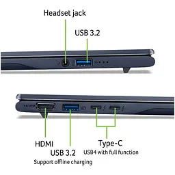 Ноутбук Acer Swift 14 AI SF14-51-75NV Ultra 7 258V 48GHz,14'',32GB LPDDR5X,1TB,Arc,Windows 11 Домашня,Steam - мініатюра 14