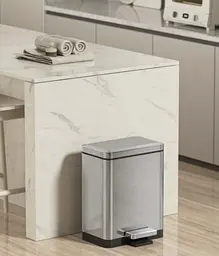 Відро для сміття Koer TC-010306-02 з плавним закриттям, прямокутне, 6 л, нержавійка (KR5600) - мініатюра 4