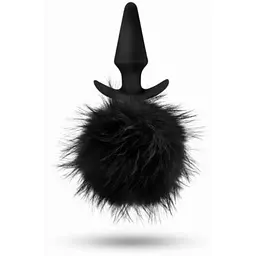 Анальна пробка Anal Adventures Rabbit Tail Plug 12,7 см (чорний)