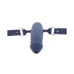 Кляп Taboom Silicone Supreme Breathable Penis Gag синій - мініатюра 4