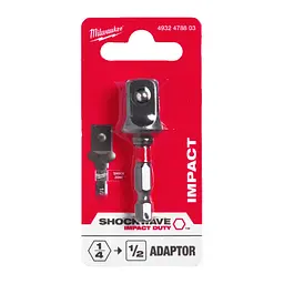 Перехідник ударний ShW MILWAUKEE, з 1/4'' Hex на 1/2'' квадратний хвостовик - мініатюра 2