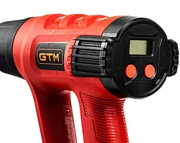 Будівельний фен GTM HG2000EM 2000 Вт з LCD-дисплеєм та набором насадок - мініатюра 2