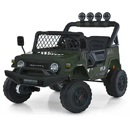 Дитячий електромобіль джип 24V7Ah 4x35W EVA шкіра MP3/USB/Bluetooth зелений (2566AEBLR-5 24V)