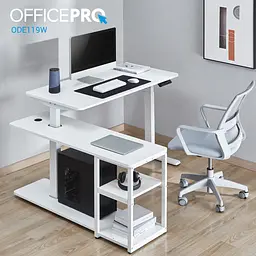 Комп'ютерний стіл OfficePro з електрорегулюванням висоти білий (ODE119W) - мініатюра 18