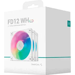Комплект корпусних вентиляторів Deepcool FD12 ARGB 3-Pack White (R-FD12-WHAPN3-G) [177888] - мініатюра 10