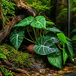 Штучна рослина Hobby Alocasia 1 24 x 14 см (37717) для тераріуму, акватераріуму та палюдаріуму - мініатюра 3