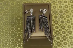 Сережки гвоздики Xuping Jewelry підвіски сяючі промені 7 см сріблясті - мініатюра 3