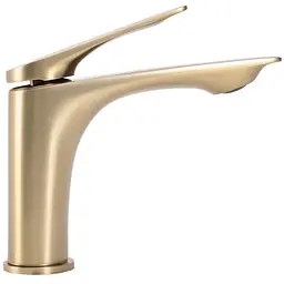 Змішувач для умивальника Rea Avalon brushed gold низький REA-B2703, Золотий - мініатюра 3