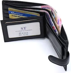 Стильне шкіряне портмоне ST Leather В 103 чорне 9,5 см - мініатюра 4