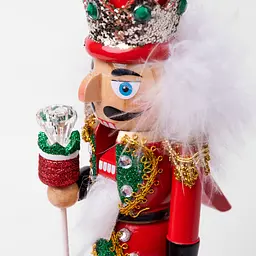 Фігурка декоративна Novogod'ko Лускунчик 25 см червоно-зелений (974681) - мініатюра 3