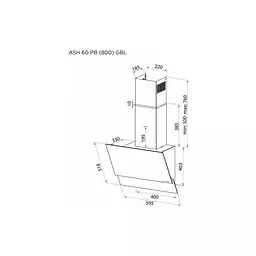 Похильна витяжка Pyramida ASH 60 PB (800) XGBL - мініатюра 9