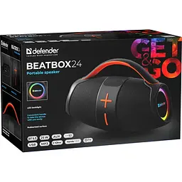 Акустична система 1.0 Defender Beatbox 24, 25Вт Bluetooth/FM/TF/USB/AUX/TWS чорна - мініатюра 8