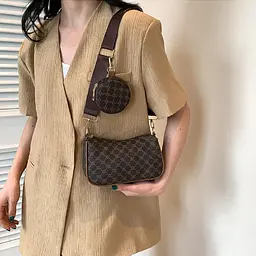 Сумочка через плече із еко-шкіри Lilly P4-7015DB темно коричнева - мініатюра 2