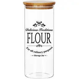 Банка для зберігання Galleryglass Flour скляна з бамбуковою кришкою 1 л (85006093)