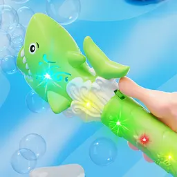 Пістолет з мильними бульбашками H038 Shark + bottle 50ml Green - мініатюра 5
