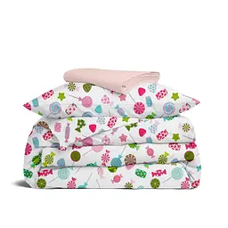 Дитяча постільна білизна в ліжечко LOLLIPOPS CS1, блакитний (LollipopsCaramel_40Rose_140)