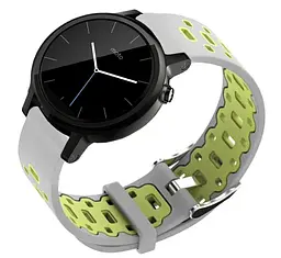 Спортивний ремінець Primo Perfor Classic для годинника Motorola Moto 360 2nd gen (42 мм ) Grey Green - мініатюра 2